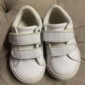 Little Girl's Size 4 White Velcro Children Place Sneakers